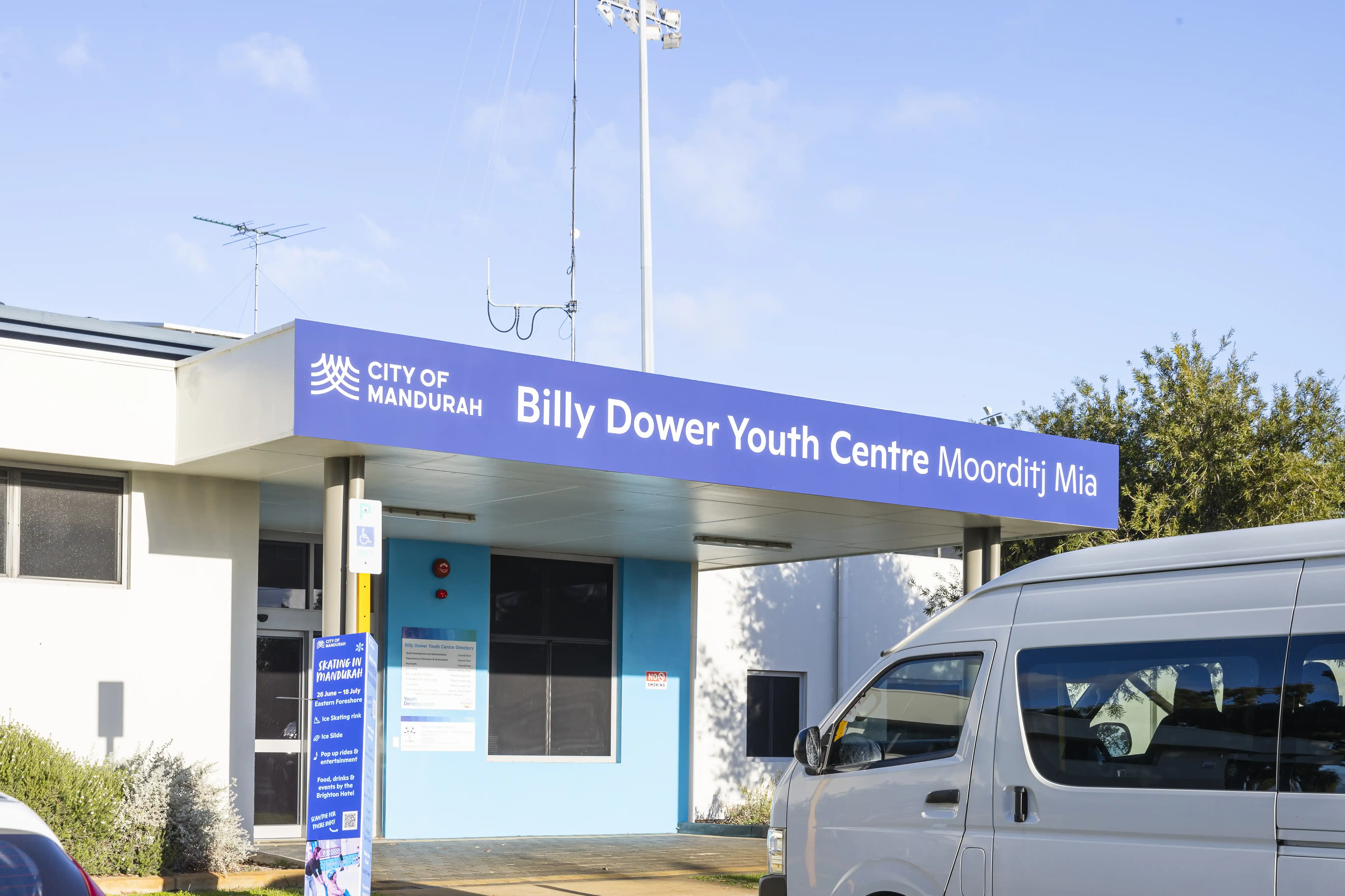Exterior of Billy Dower Youth Centre. 